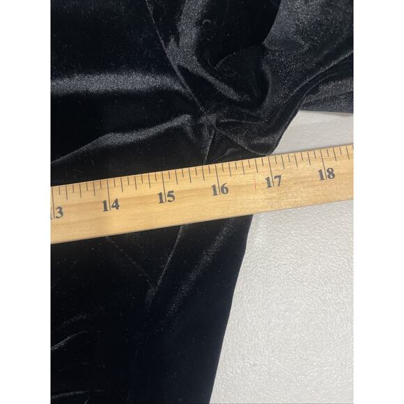 Ralph Lauren Womens Sz 4 Black Velvet Dress Knee Length Event Stretch Lined Bell - Picture 8 of 10